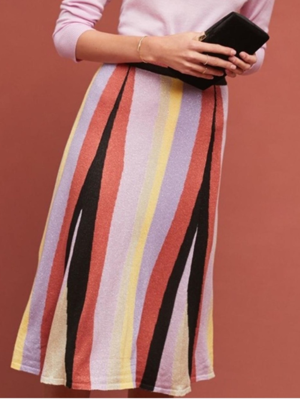 Anthropologie LAIA Striped Midi Skirt
Shimmer knit size Large